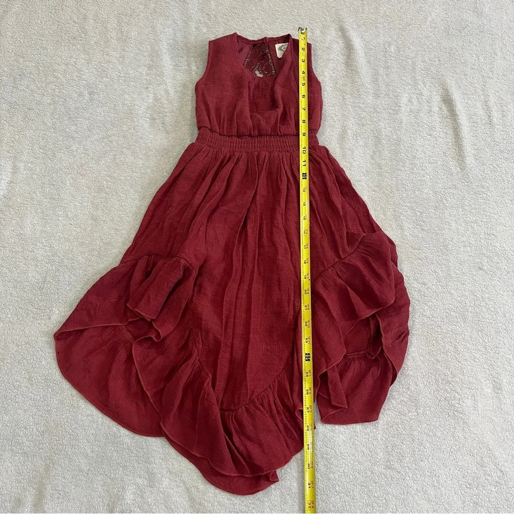 Joyfolie Mia Joy Girls Flowy Tiered Lace Gemma Dress in Mesa Rose Size 4